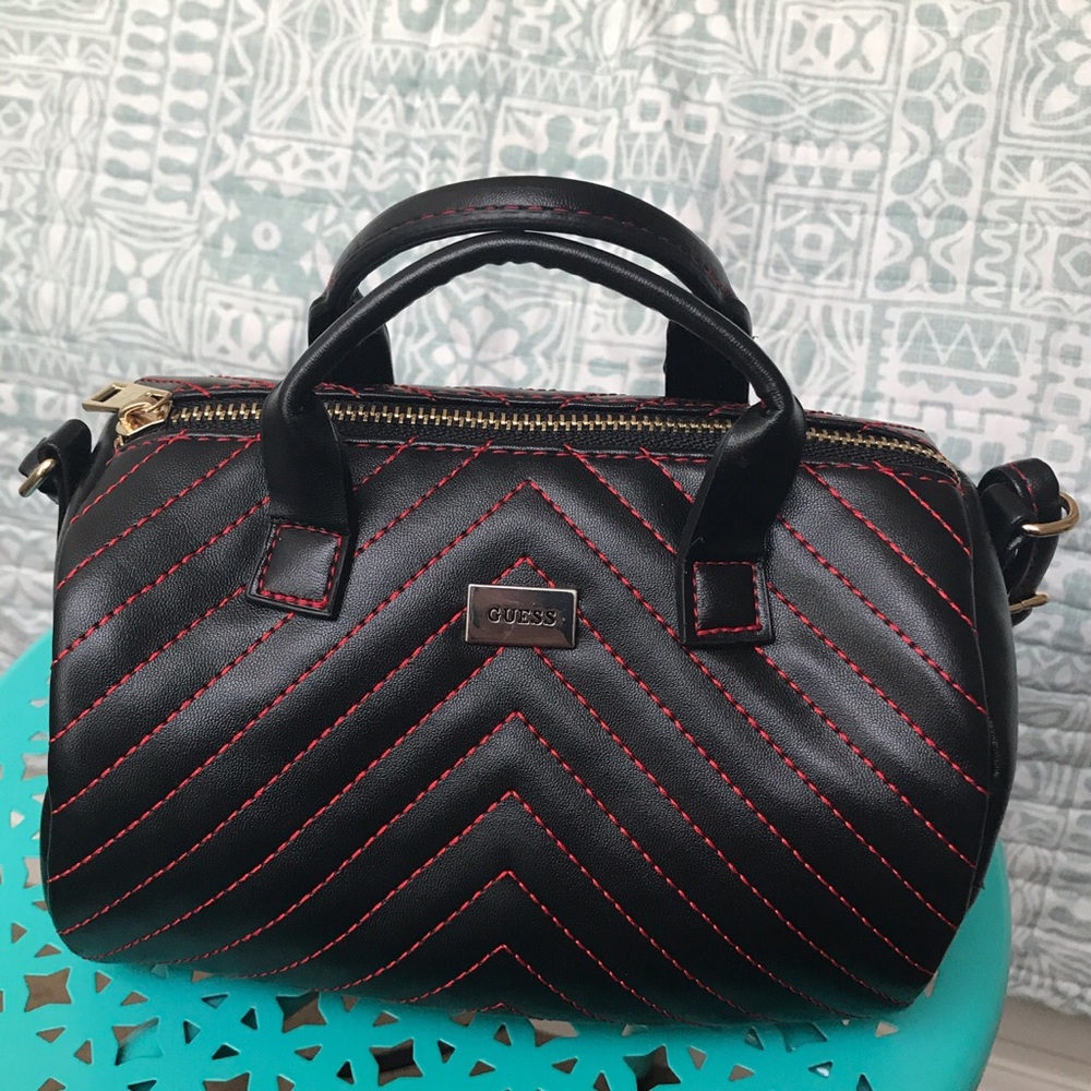 Guess red and black cross body bag